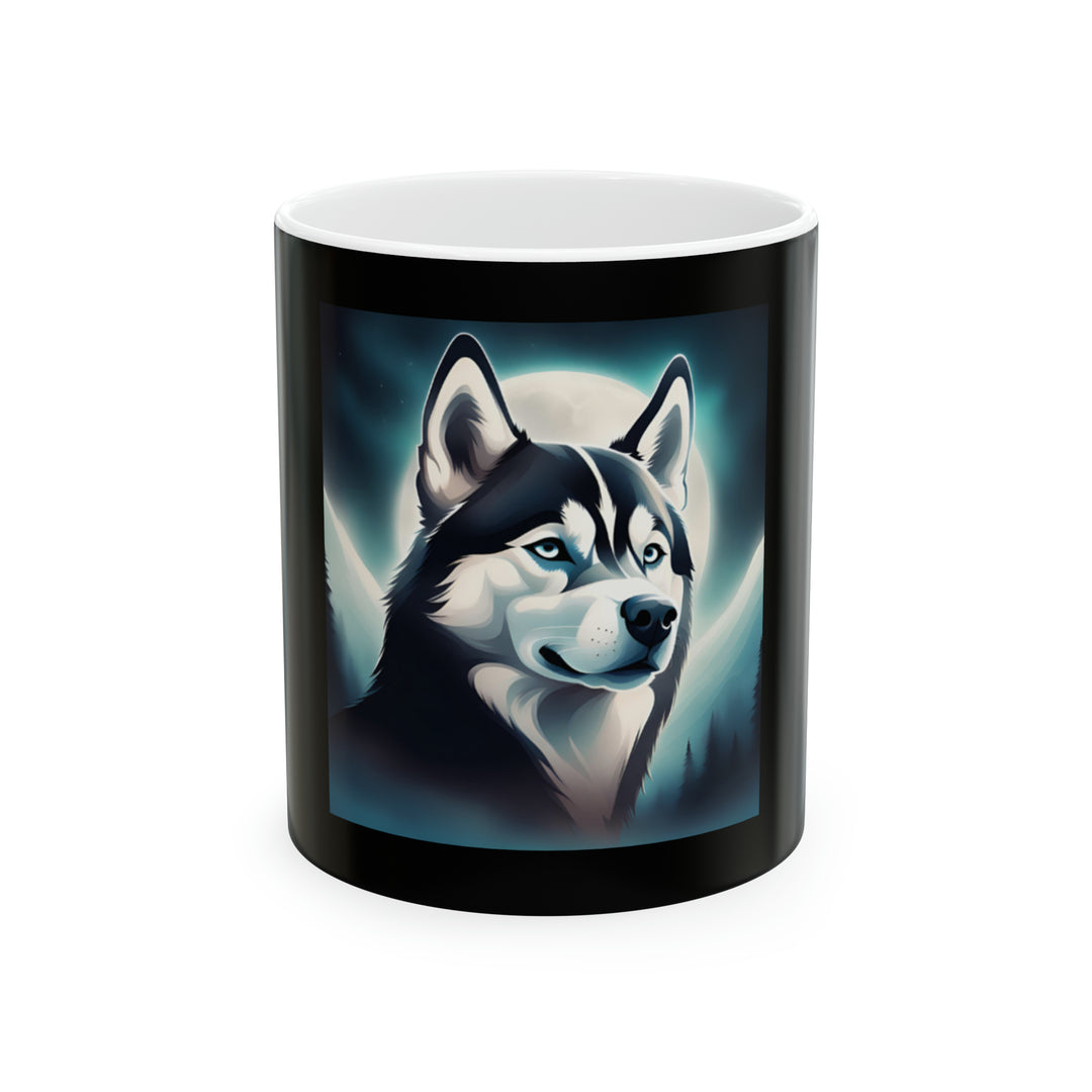 Husky Black Fantasy Ceramic Mug 11oz