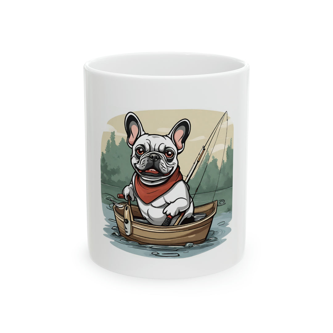 French Bulldog Gone Fishing Ceramic Mug 11oz