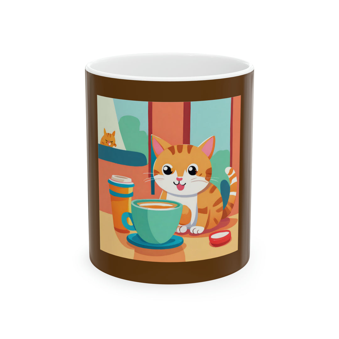 Cat Coffee Ceramic Mug 11oz