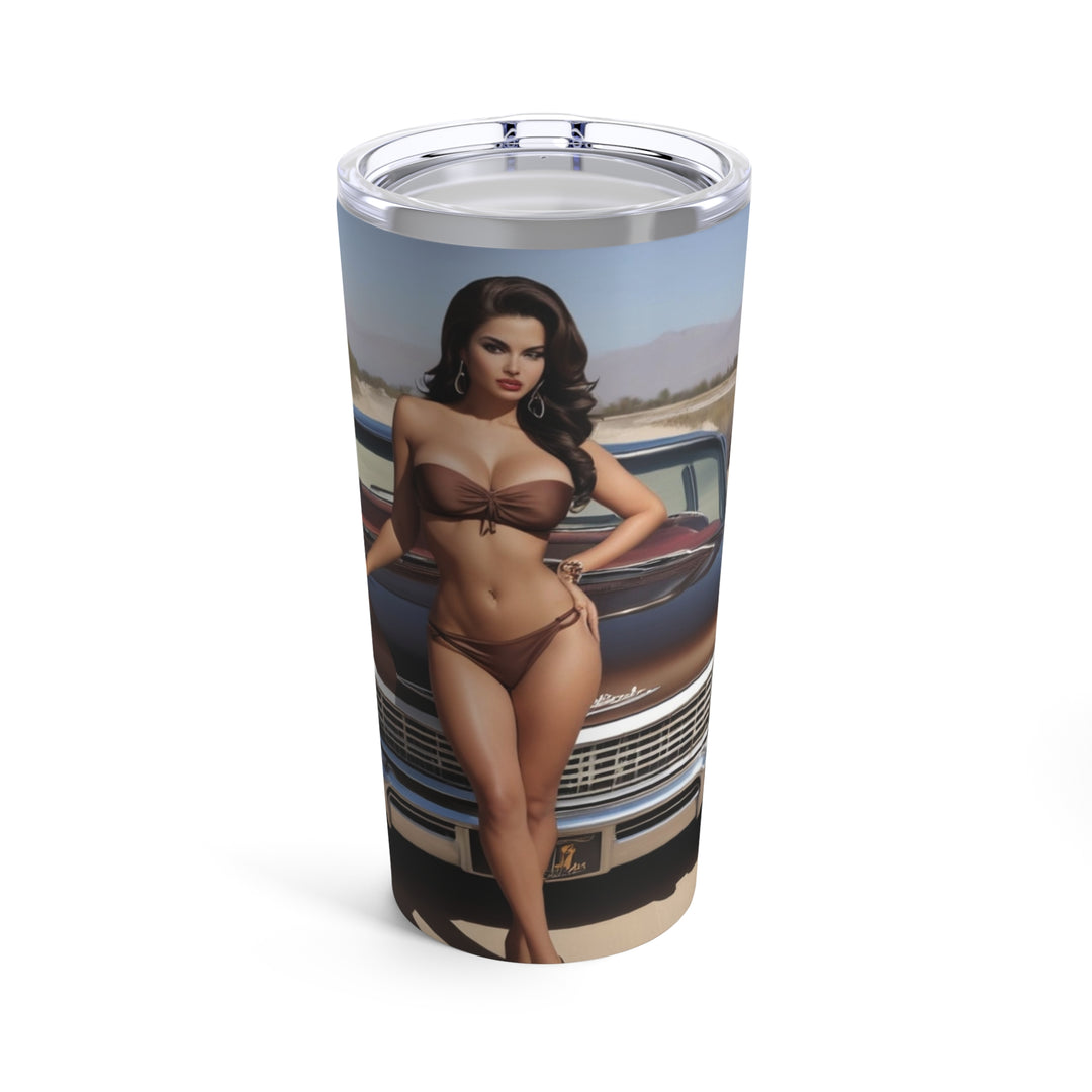 1964 Chevy Impala Beach Babe Chicano Art Tumbler 20oz