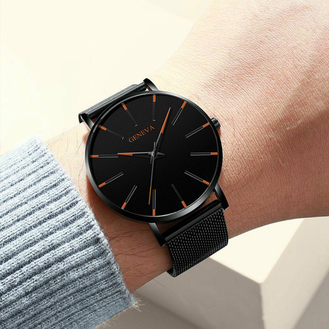 Waterproof Men's Watch Stainless Steel Quartz Analog Wristwatches Sport Fashion