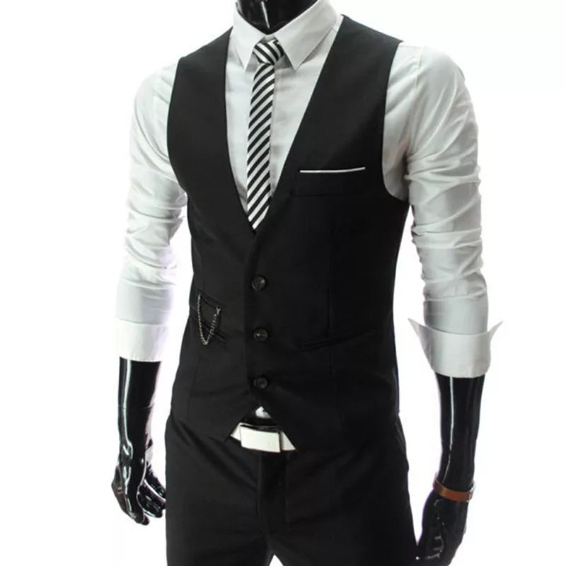 M-7XL 2024 New Dress Vests For Men Slim Fit Mens Suit Vest Male Waistcoat Gilet Homme Casual Sleeveless Formal Business Jacket