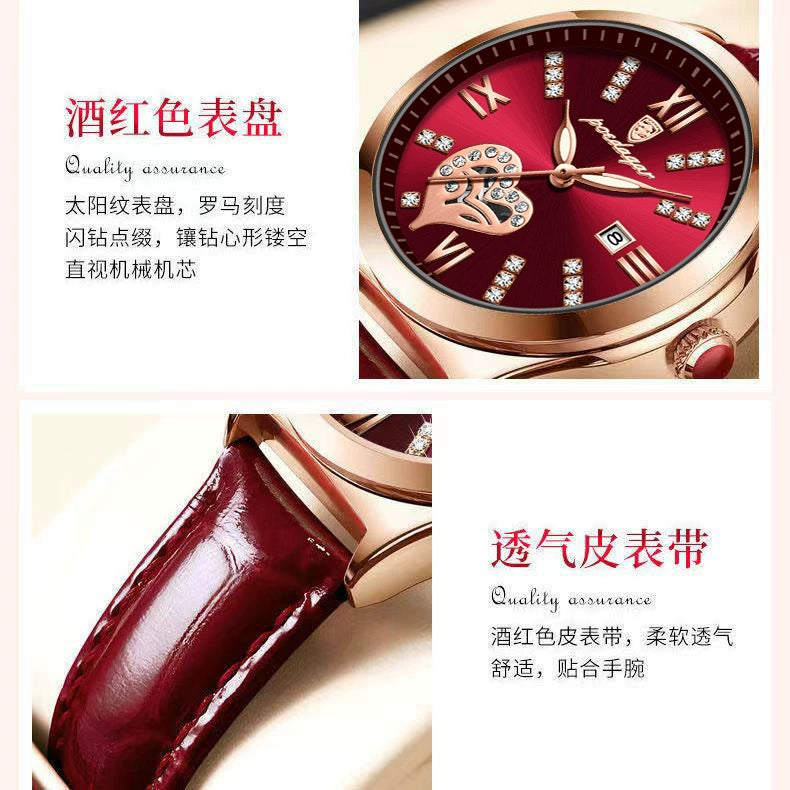 Swiss New Automatic Watch Women's Mechanical Watch Luminous Waterproof Women's Watch Brand-Name Authentic Simple Hollow Trendy