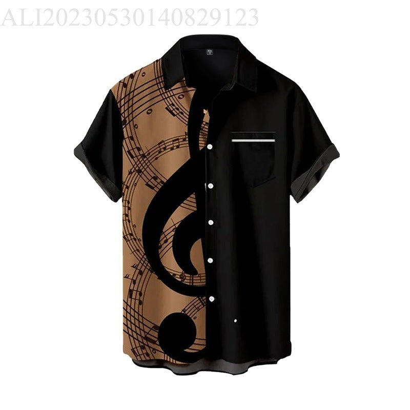 Men's Short-sleeved 3D Digital Printing Shirt