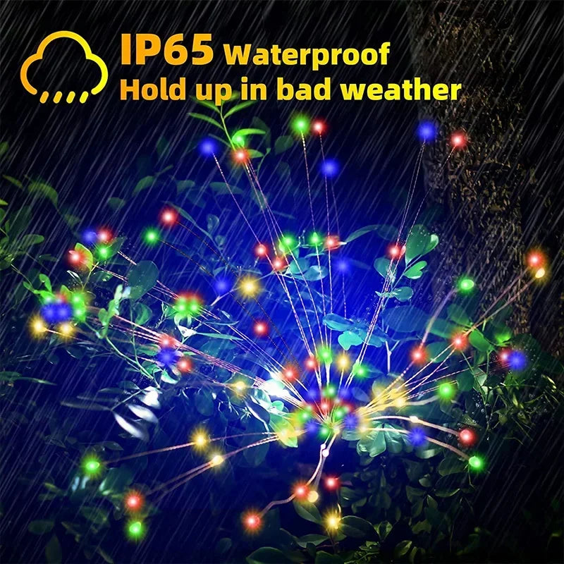 1/2Pcs Solar LED Firework Fairy Light Outdoor Garden Decoration Lawn Pathway Light For Patio Yard Party Christmas Wedding Decor