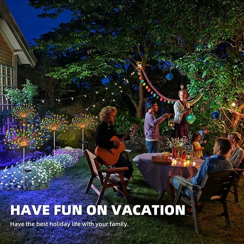 1/2Pcs Solar LED Firework Fairy Light Outdoor Garden Decoration Lawn Pathway Light For Patio Yard Party Christmas Wedding Decor