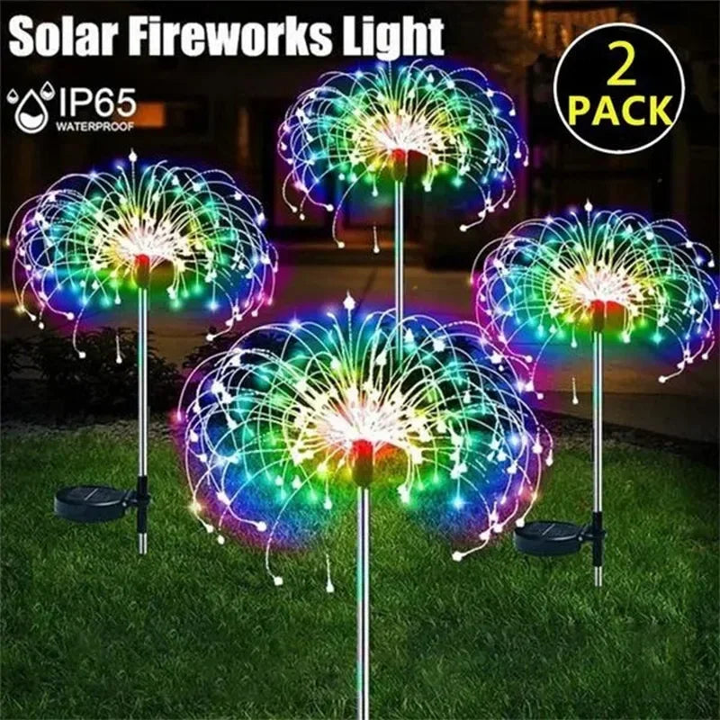 1/2Pcs Solar LED Firework Fairy Light Outdoor Garden Decoration Lawn Pathway Light For Patio Yard Party Christmas Wedding Decor