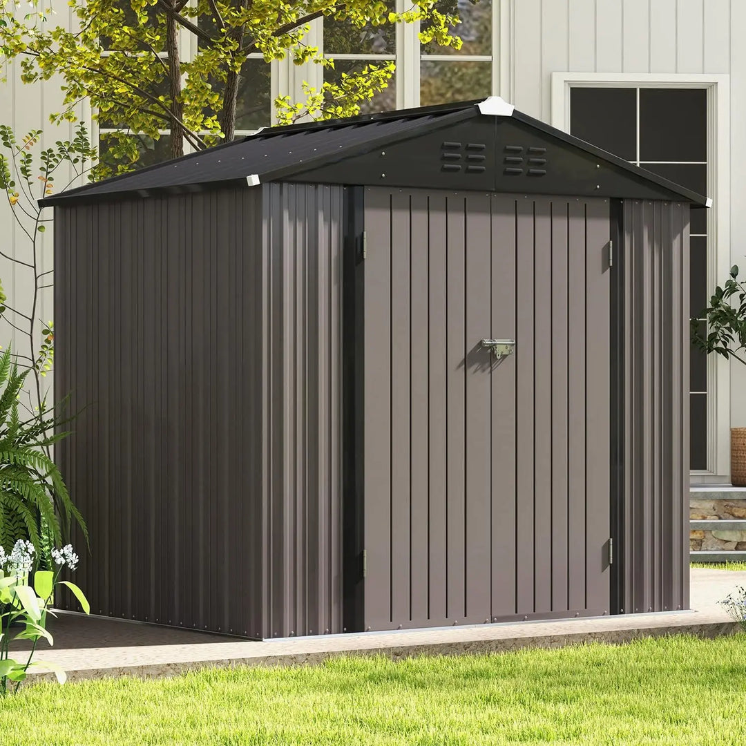 Metal Storage Shed 8x6 FT, Outdoor Shed with Doors & Air Vents, Utility and Tool Storage shed for Backyard Garden Patio