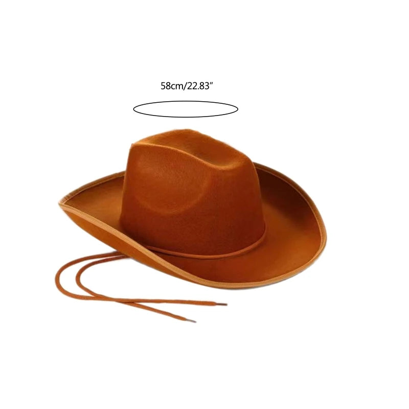 28TF Men Cowboy Hats for Outdoor Jazz Hat for Women Western Cowboy Hat Model Show Hat