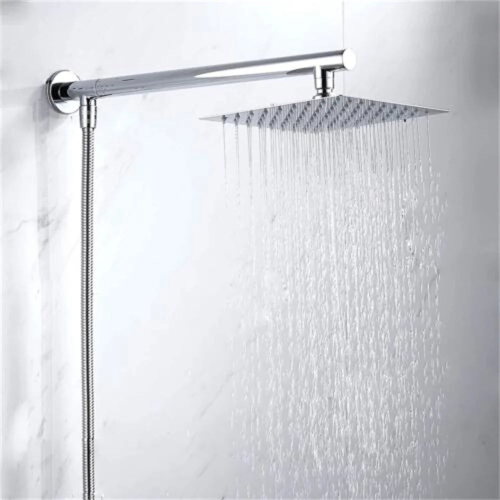 New Stainless Steel Ultra-Thin Square 8 Inch Shower Large Top Nozzle Rain Shower Bath Shower Head Spray Bathroom Accessories