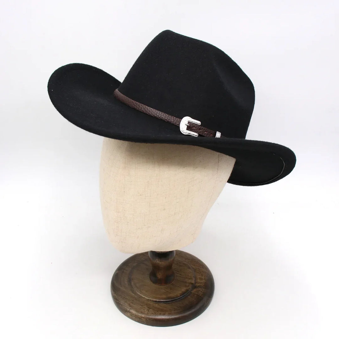 Western Retro Belt Men's Cowboy Hat Winter Autumn Church Country Hat Jazz British Women Felt Hats Vintage Knight Hats For Men