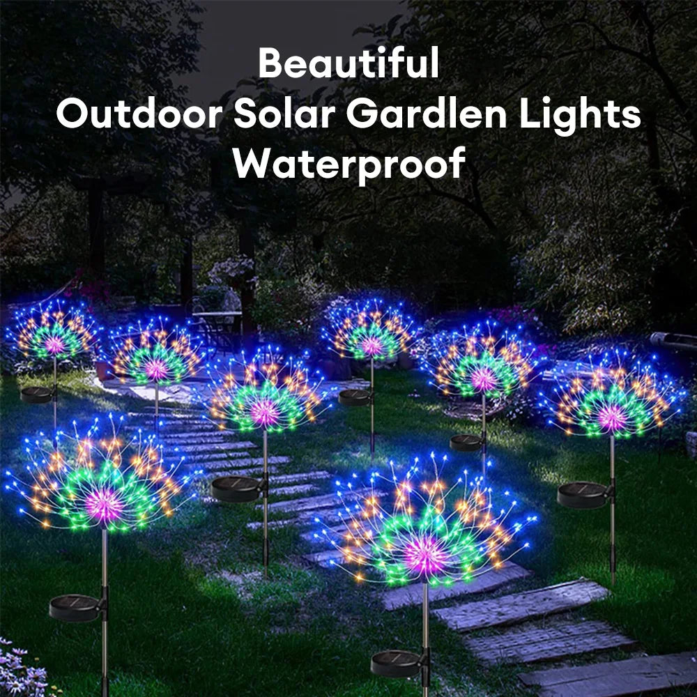 Solar Firework Light Grass Globe Dandelion 90/150/200 LED Fireworks Lamp For Garden Lawn Landscape Holiday Christmas Lights