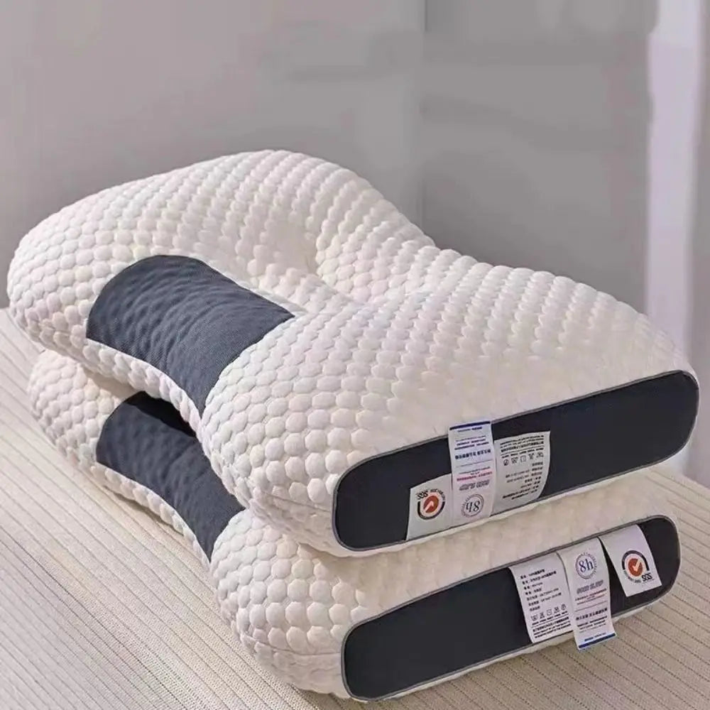 Non Collapsing Cervical Pillow Soft Breathable Memory Pillow Sleep Enhancing Knitted Cotton Contour Support Pillow Hotel