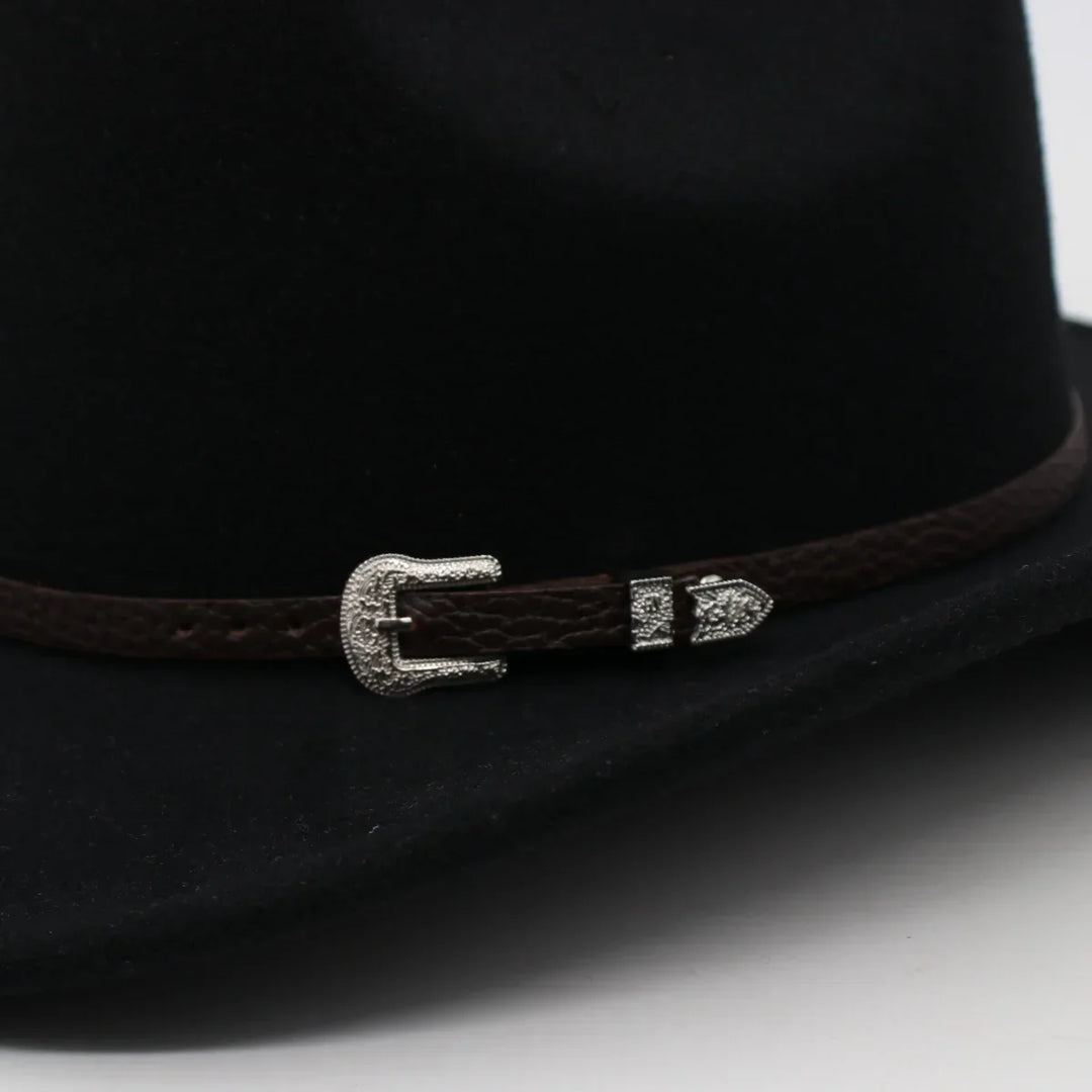 Western Retro Belt Men's Cowboy Hat Winter Autumn Church Country Hat Jazz British Women Felt Hats Vintage Knight Hats For Men