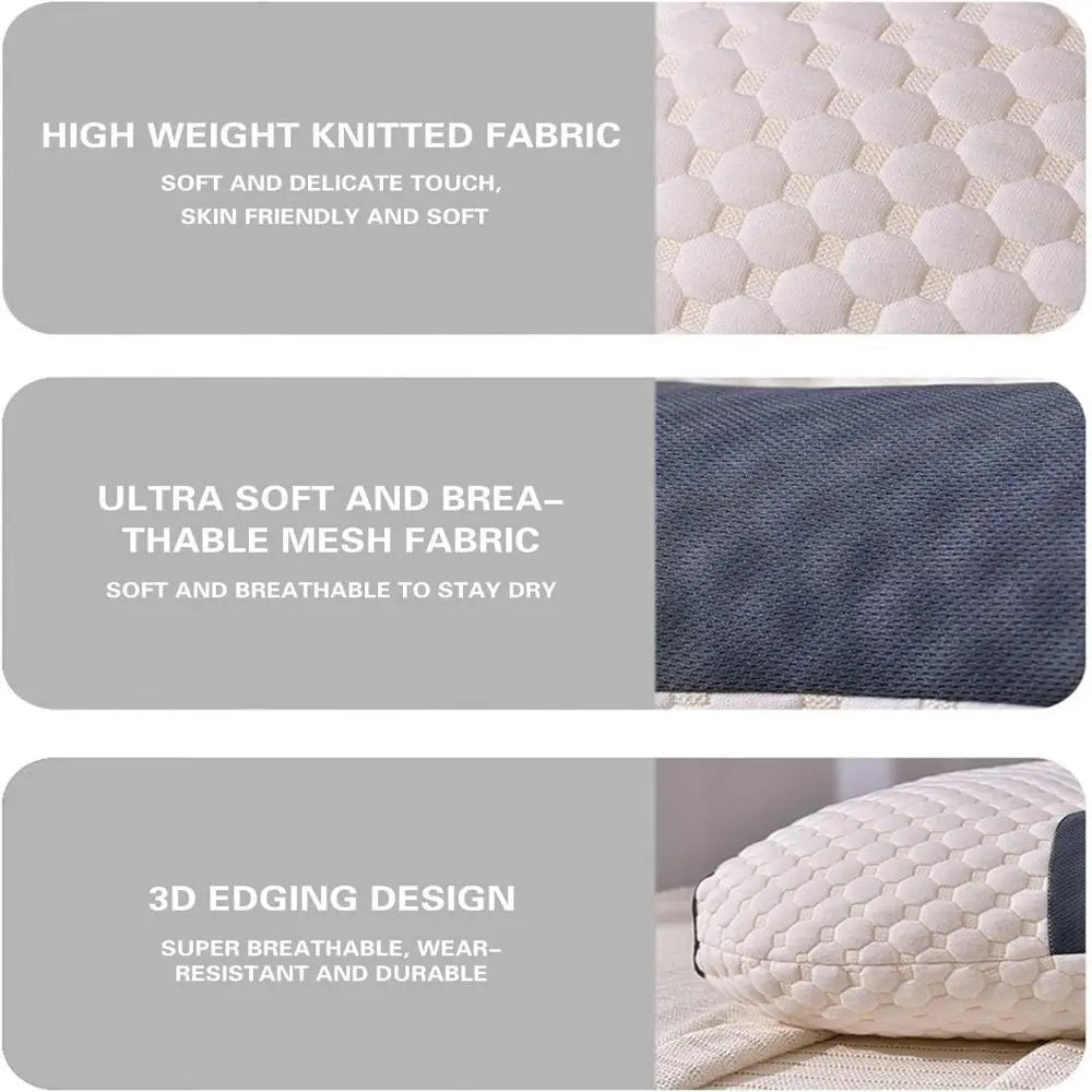 Non Collapsing Cervical Pillow Soft Breathable Memory Pillow Sleep Enhancing Knitted Cotton Contour Support Pillow Hotel