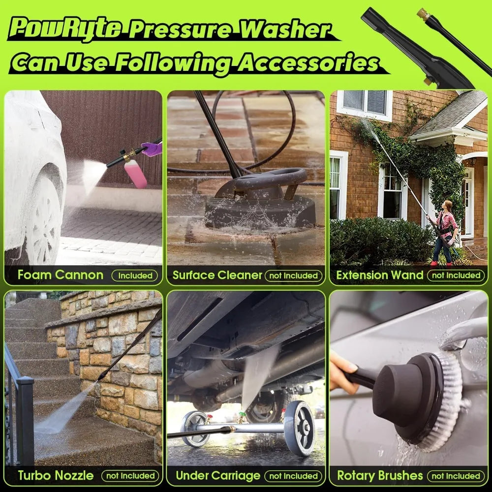 Electric Pressure Washer, Foam Cannon, 4 Different Pressure Tips, Power Washer, 4000 PSI 2.6 GPM