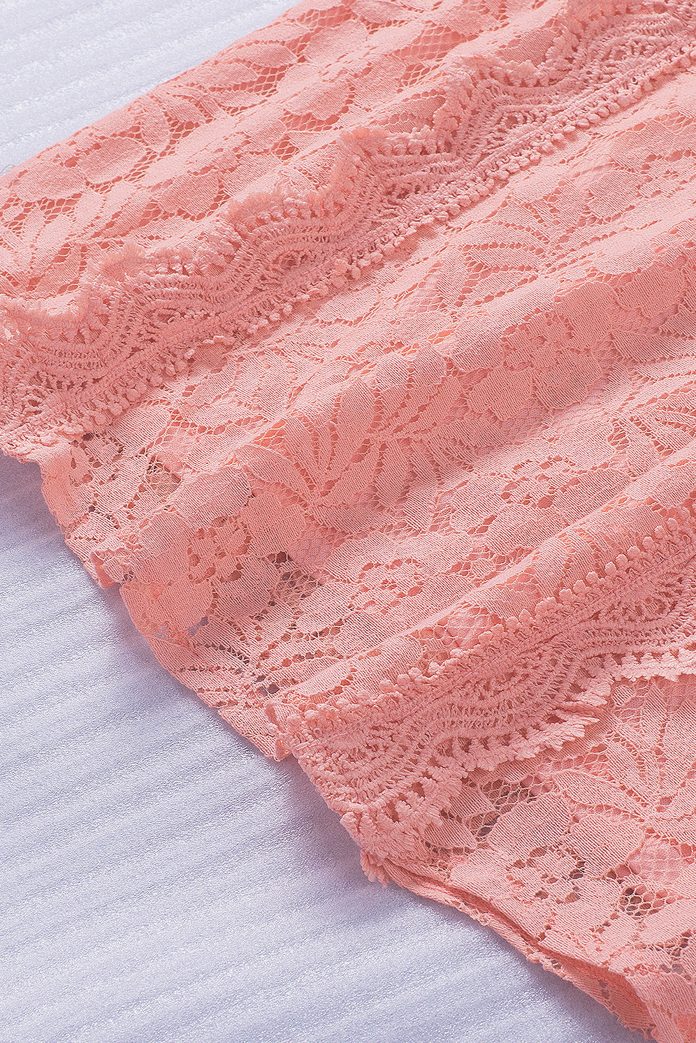 Pink Lace V Neck Tank Top