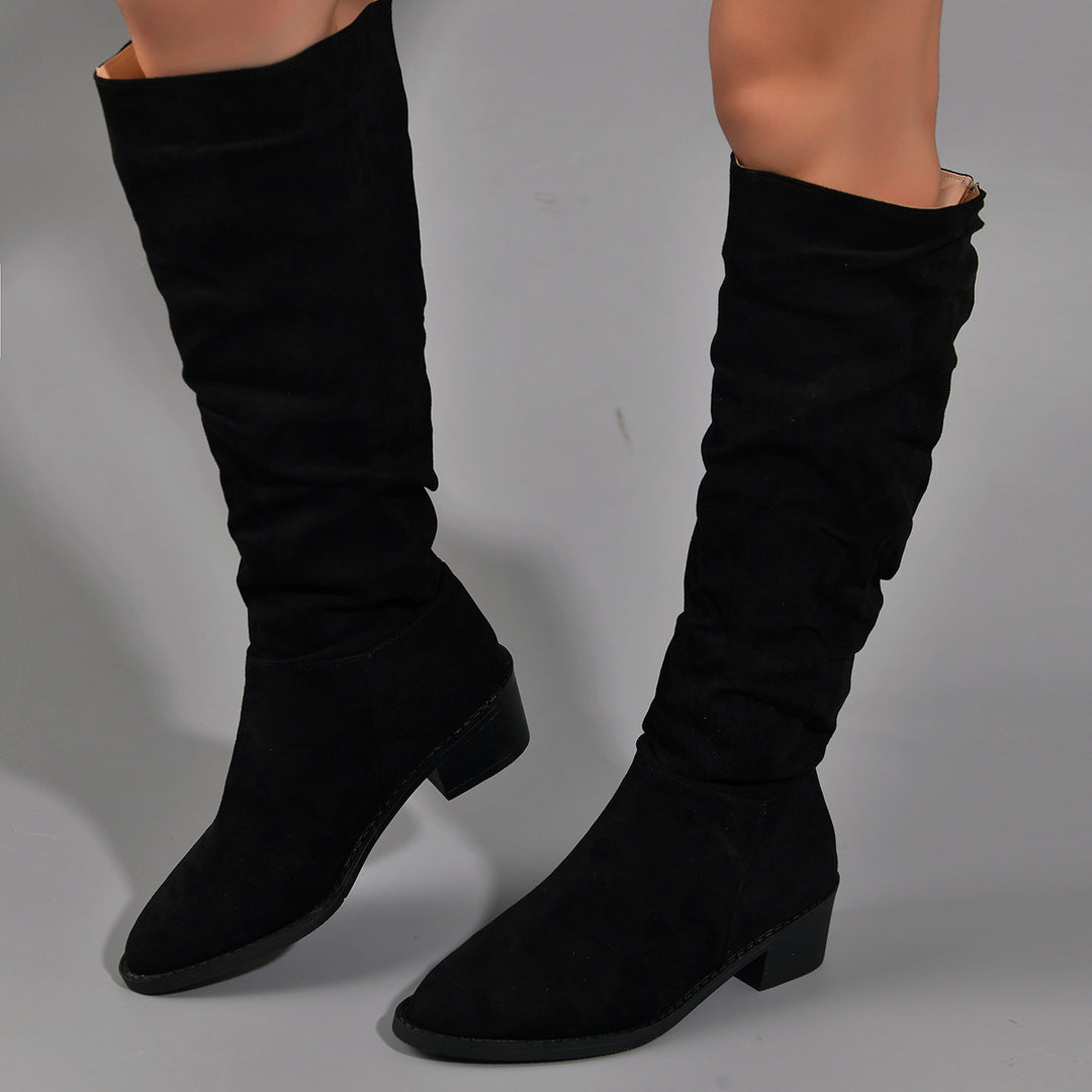 Point Toe Block Heel Boots