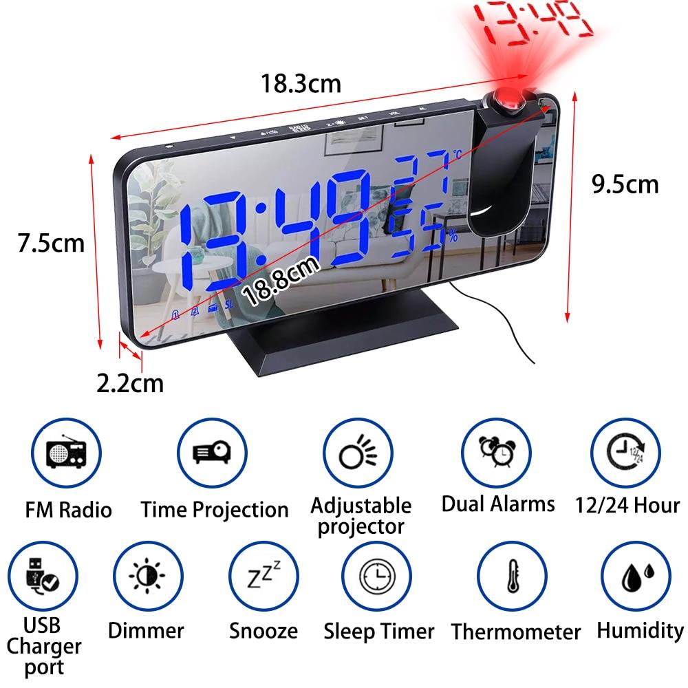 LED Digital Projection Alarm Clock