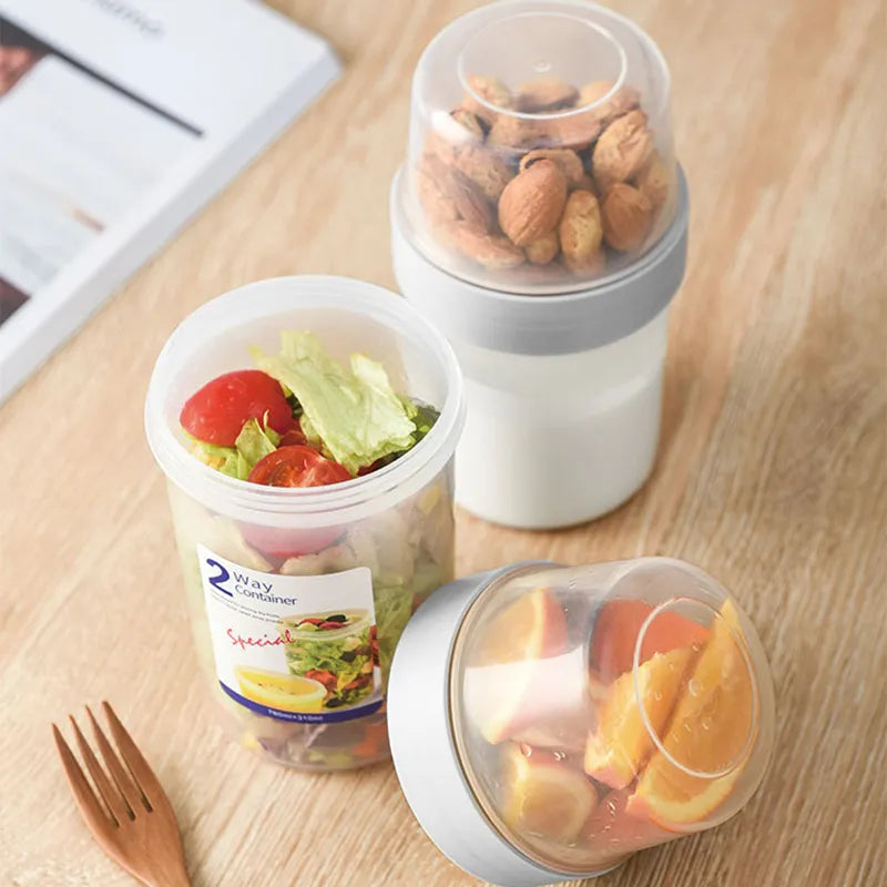 Breakfast On The Go Cups Cereal And Milk Container Airtight Food Storage Box Sealed Transparent Crisper Cup-type Food Storage