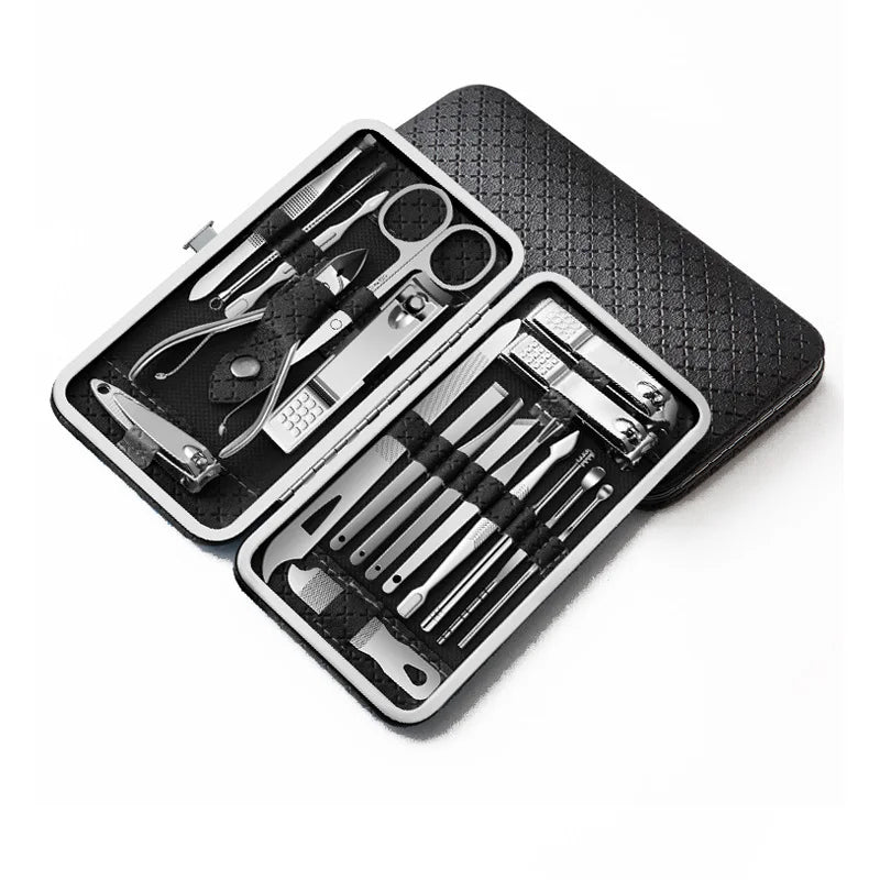 8/9/11/12/16/19pcs Nail Clipper Kits Stainless Steel Manicure Pedicure Tools Nail Scissors Ear Spoon Nail Care