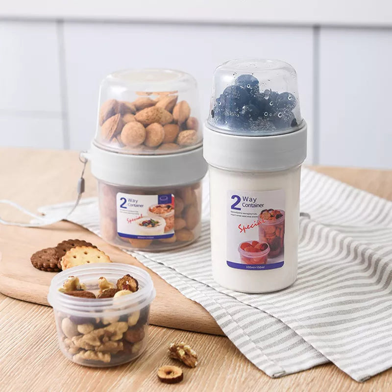 Breakfast On The Go Cups Cereal And Milk Container Airtight Food Storage Box Sealed Transparent Crisper Cup-type Food Storage