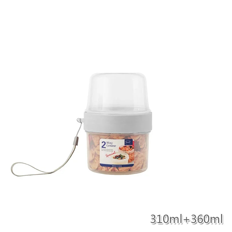 Breakfast On The Go Cups Cereal And Milk Container Airtight Food Storage Box Sealed Transparent Crisper Cup-type Food Storage