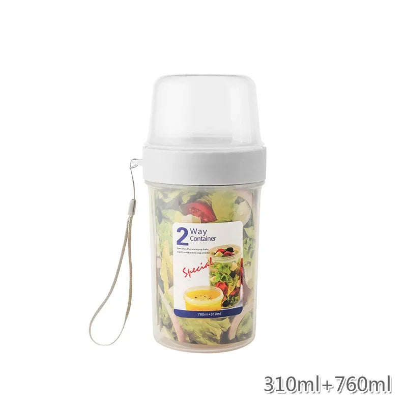 Breakfast On The Go Cups Cereal And Milk Container Airtight Food Storage Box Sealed Transparent Crisper Cup-type Food Storage