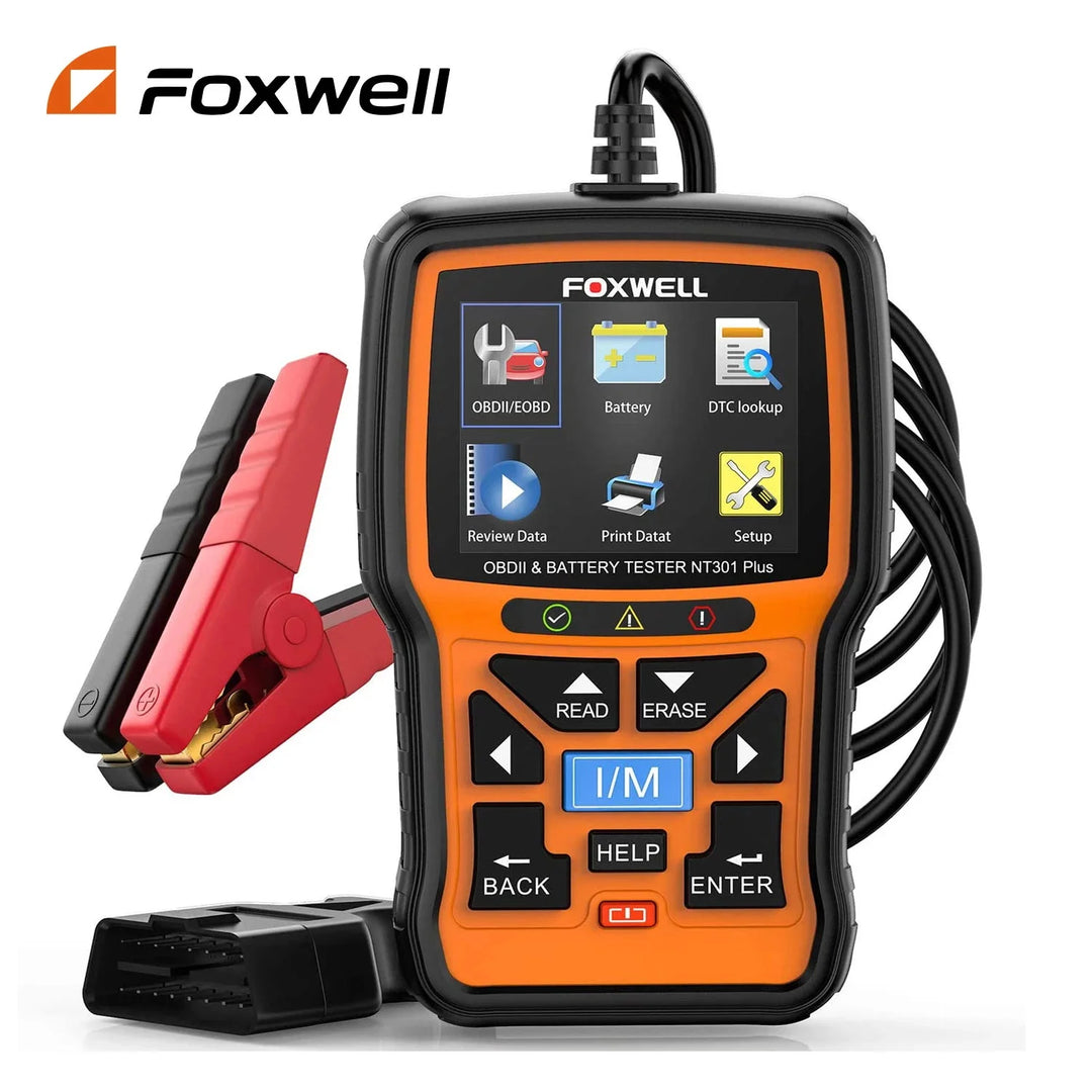 FOXWELL NT301 Plus Car OBD2 Scanner Tool 12V Battery Tester OBDII EOBD Live Data Code Reader Car Diagnostic Scan Tool