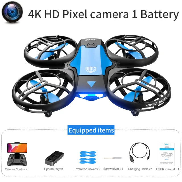 4DRC V8 Mini Drone 4k Profession HD Wide Angle Camera 1080P WiFi FPV Drone Height Keep Foldable Gesture Control Quadcopter Toys