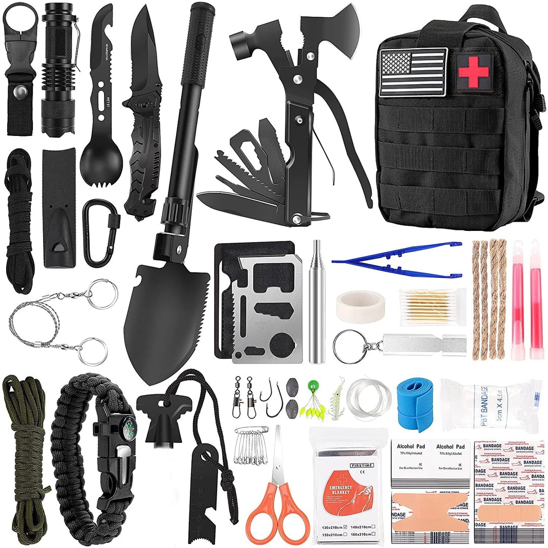 142pcs Survival gear First Aid Kit IFAK Molle System Compatible Outdoor Gear Emergency Kits Trauma Bag for Camping Hunting