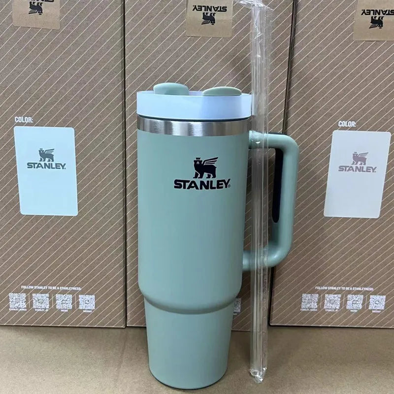 Stanley 30oz/40oz Insulated Tumbler With Lid and Straws Stainless Steel Coffee Tumbler with Handle Vacuum Leak Proof Coffee Cup