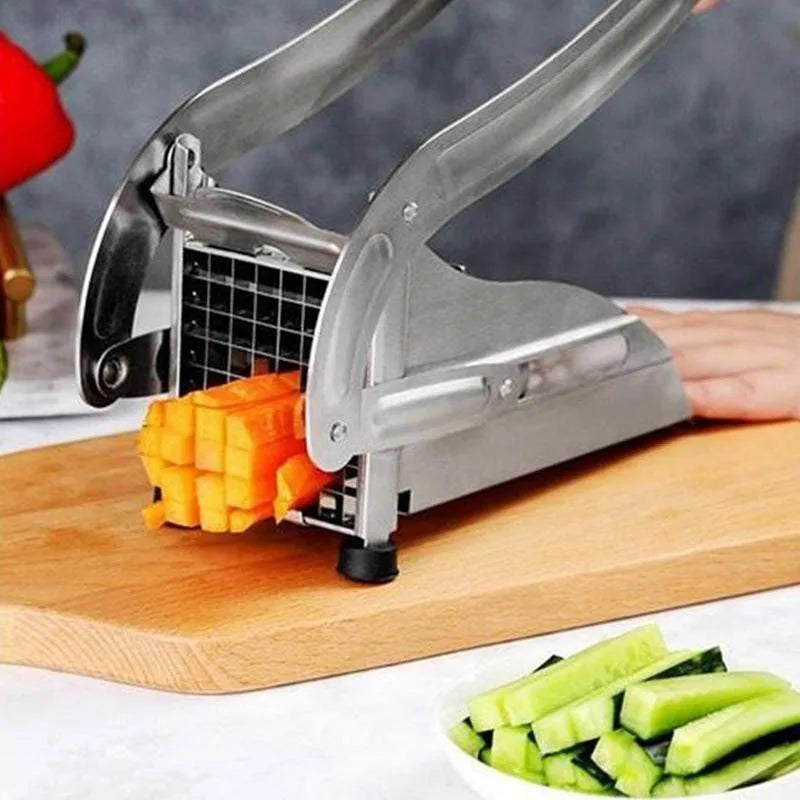 Manual French Fries Slicer Potato Chip Maker Stainless Steel Cutter Meat Chopper Dicer Cutting Machine Cooking Tool for Kitchen