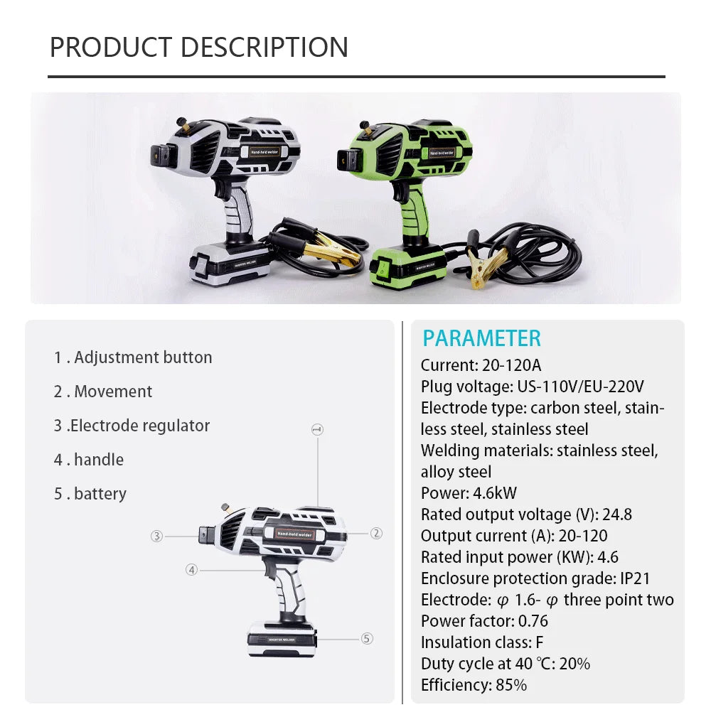 50/60Hz 220V Handheld Electric Welding Machine Portable Mini Home Welder Tool Inverter Manual Welding Household Equipment