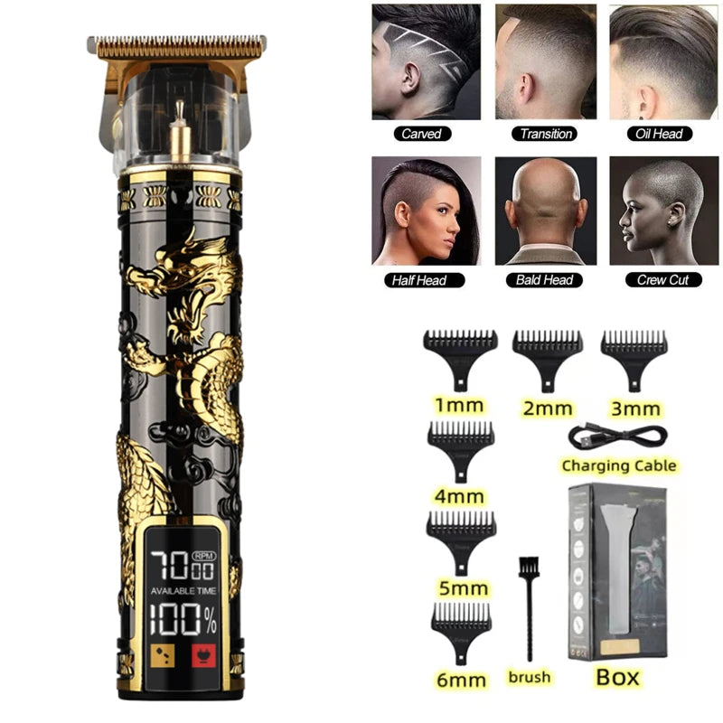 T9 USB Electric Barber Rechargeable New Barber Men's Razor Hair Clipper Professional Mega Zero Finishing Machine Ceramic Shaver