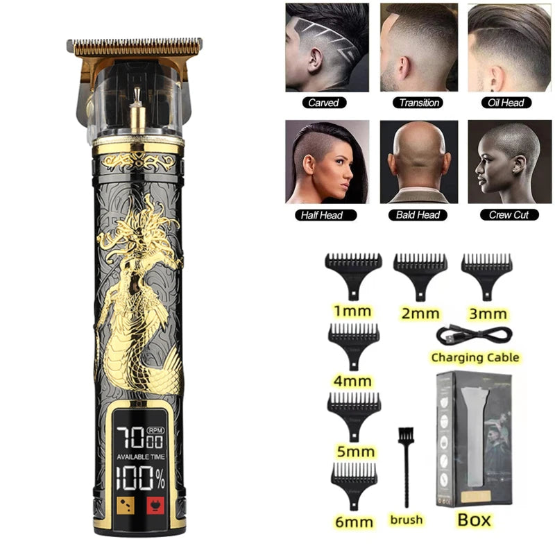 T9 USB Electric Barber Rechargeable New Barber Men's Razor Hair Clipper Professional Mega Zero Finishing Machine Ceramic Shaver