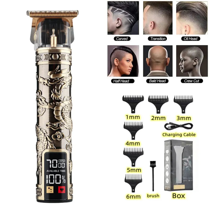 T9 USB Electric Barber Rechargeable New Barber Men's Razor Hair Clipper Professional Mega Zero Finishing Machine Ceramic Shaver