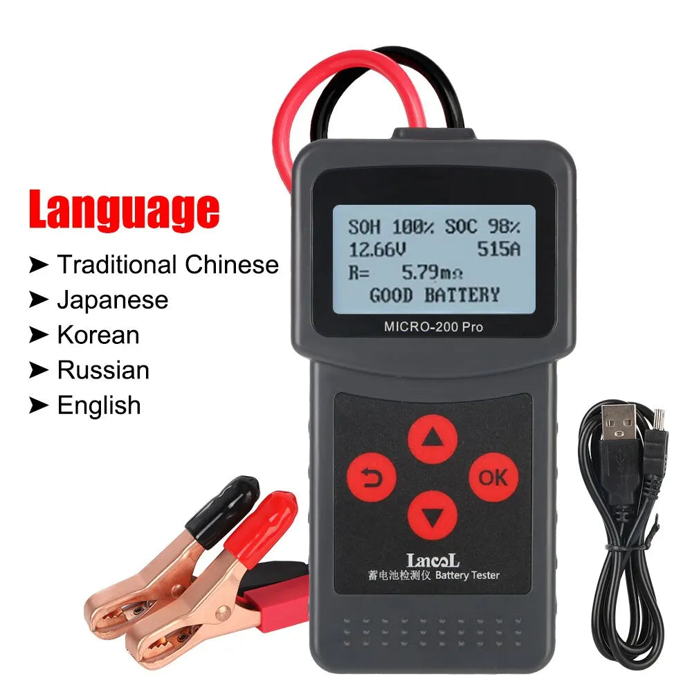 12V Car Battery Tester Micro200Pro For Garage Workshop Auto Tools Mechanical Battery Capacity Tester Car Accessories Universal