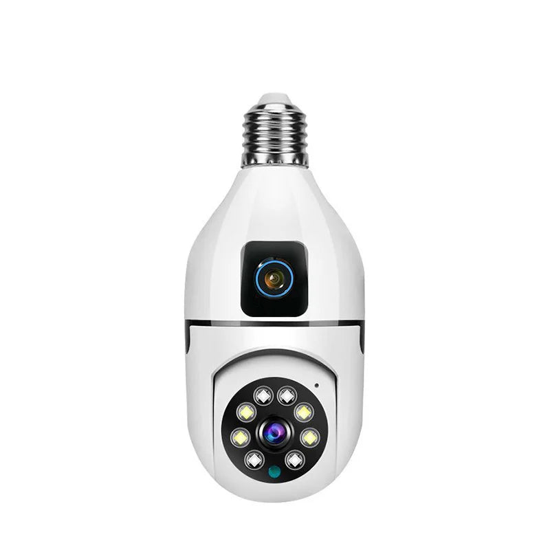 Saikiot V380 4MP 8MP 4K E27 360 Bulb WIFI Dual Lens Camera Bulb Color Night Vision CCTV Security IP Indoor Dual Lens Bulb Camera