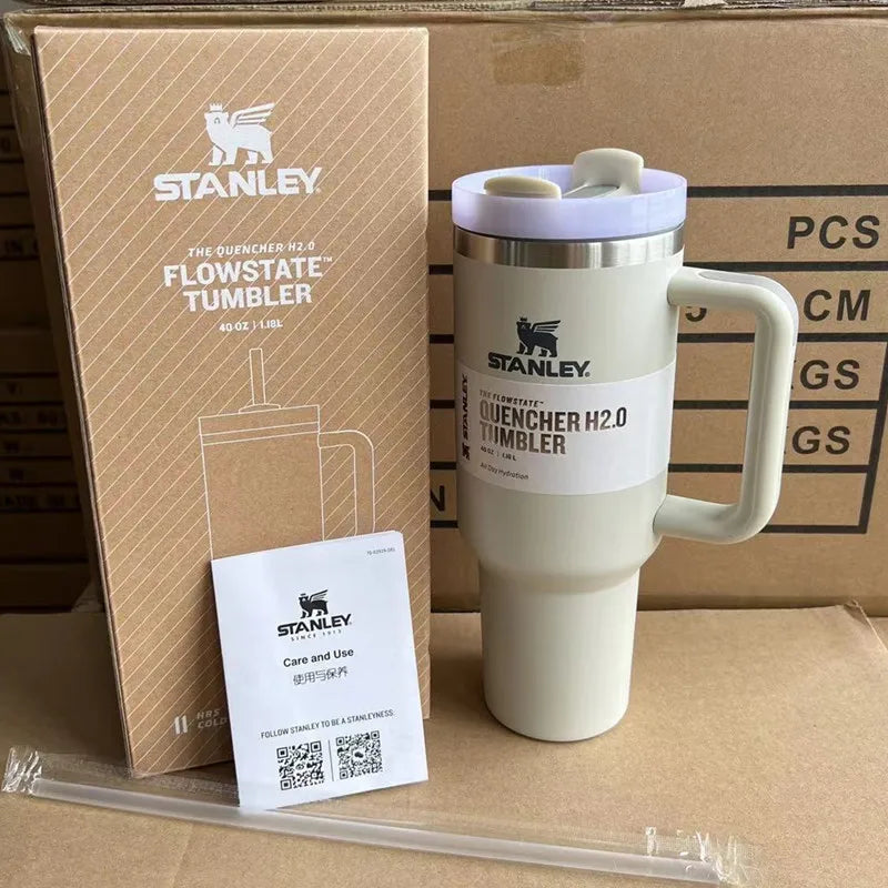 Stanley 30oz/40oz Insulated Tumbler With Lid and Straws Stainless Steel Coffee Tumbler with Handle Vacuum Leak Proof Coffee Cup