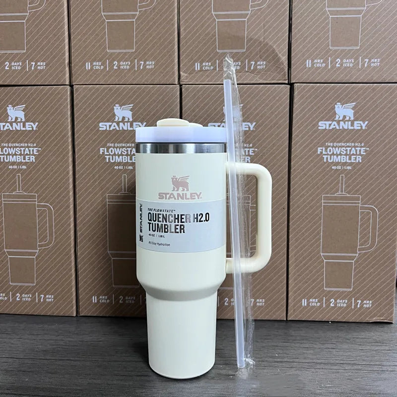 Stanley Tumbler with Handle Straw Lid Stainless Steel 30/40oz Vacuum Insulated Car Mug Double Wall Thermal Iced Travel Cup