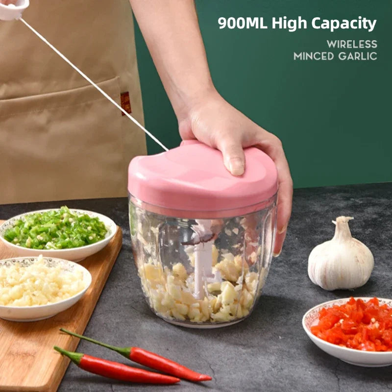 Crusher Vegetable Onion Cutter Kitchen Cooking Accessories 500/900ML Manual Meat Mincer Garlic Press Chopper Rotate Tools