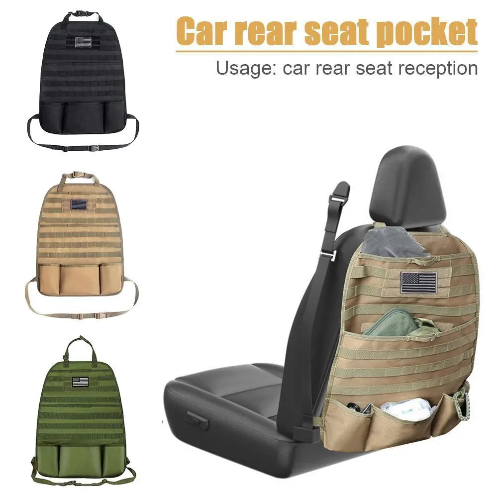 Universal Car Seat Back Bag Tactical Molle Car Seat Organizer Storage Nylon Seat Organizer Protector Auto Accessories