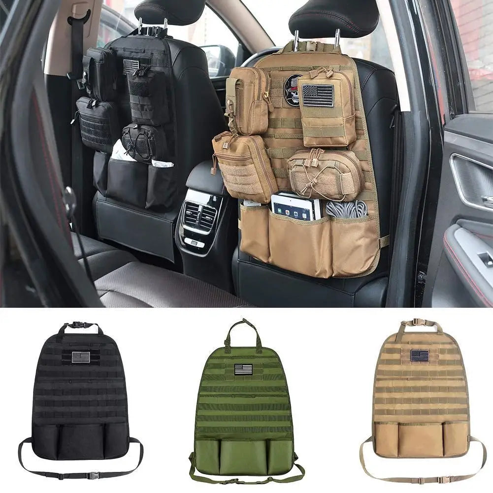 Universal Car Seat Back Bag Tactical Molle Car Seat Organizer Storage Nylon Seat Organizer Protector Auto Accessories