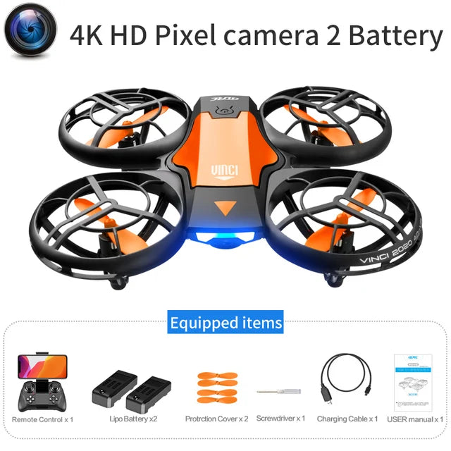 4DRC V8 Mini Drone 4k Profession HD Wide Angle Camera 1080P WiFi FPV Drone Height Keep Foldable Gesture Control Quadcopter Toys