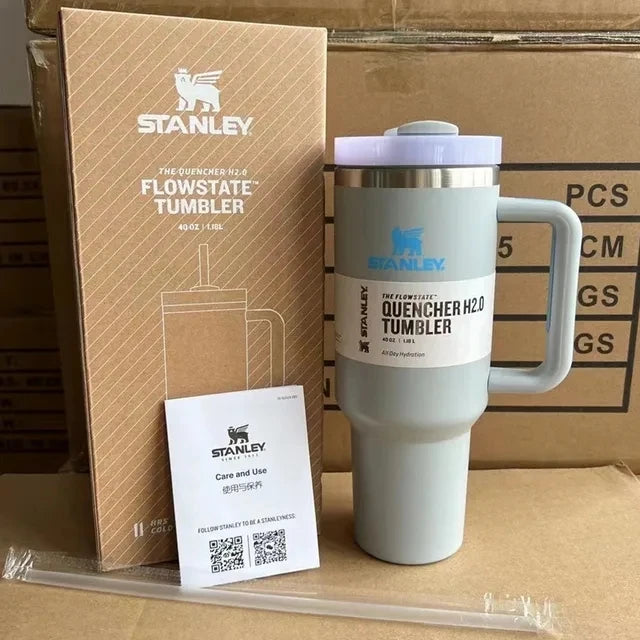 Stanley Tumbler with Handle Straw Lid Stainless Steel 30/40oz Vacuum Insulated Car Mug Double Wall Thermal Iced Travel Cup