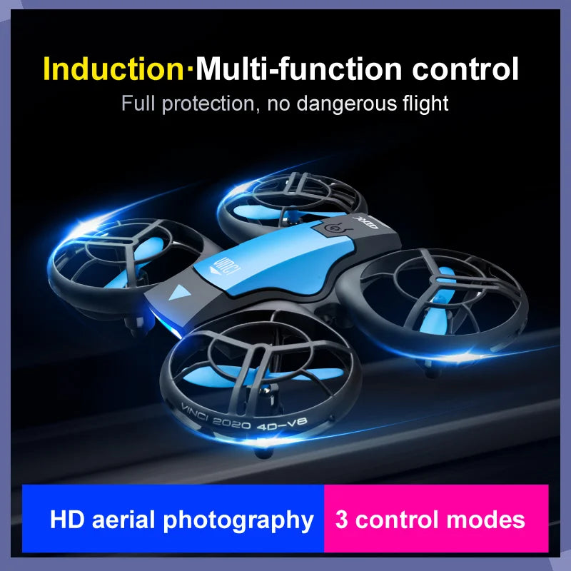 4DRC V8 Mini Drone 4k Profession HD Wide Angle Camera 1080P WiFi FPV Drone Height Keep Foldable Gesture Control Quadcopter Toys