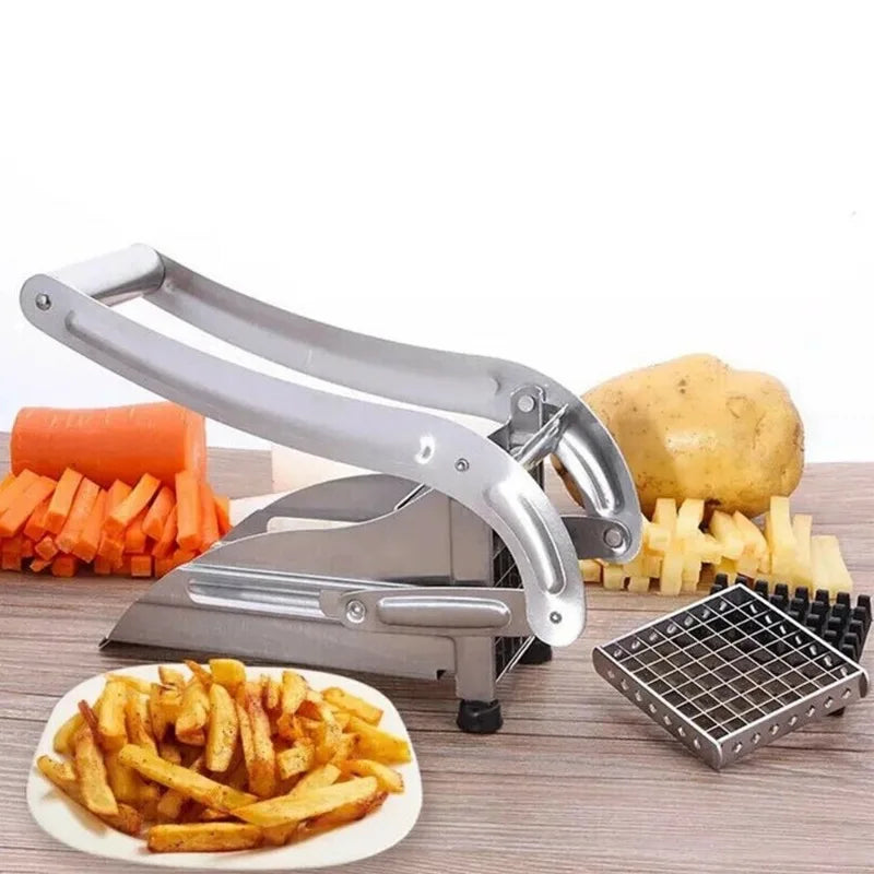 Manual French Fries Slicer Potato Chip Maker Stainless Steel Cutter Meat Chopper Dicer Cutting Machine Cooking Tool for Kitchen