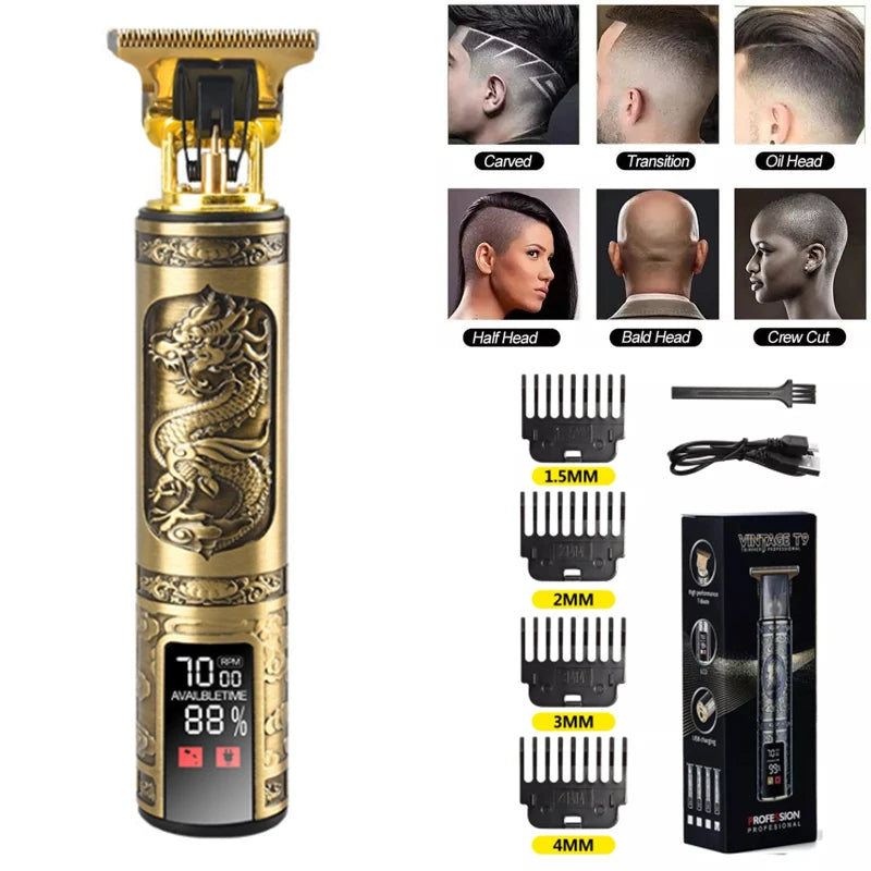 T9 USB Electric Barber Rechargeable New Barber Men's Razor Hair Clipper Professional Mega Zero Finishing Machine Ceramic Shaver