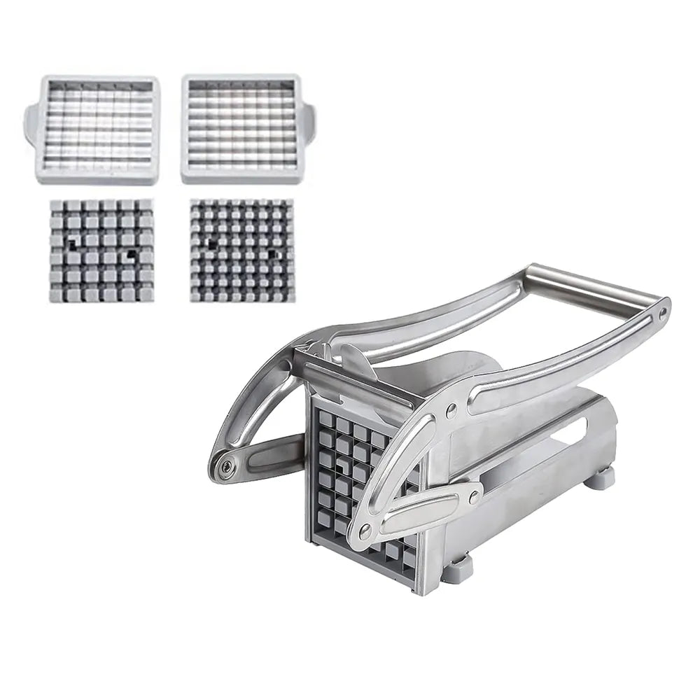 Manual French Fries Slicer Potato Chip Maker Stainless Steel Cutter Meat Chopper Dicer Cutting Machine Cooking Tool for Kitchen